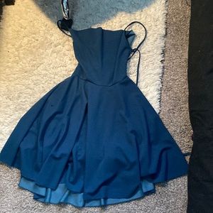 Turquoise semi-formal dance dress.